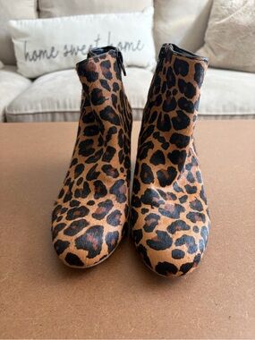 Leopard Print Ankle Boots - Women